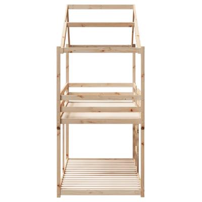 Stapelbedframe zonder matras massief grenenhout 90x190 cm