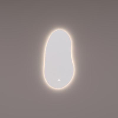 HIPP Design spiegel Organisch Verticaal 45 x 90 cm met Indirecte LED rondom Spiegelverwarming Kleurenwissel Touch Dimmer
