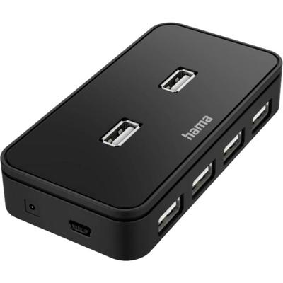 Hama 00200123 USB-hub 7 poorten USB-A USB 2.0 480 MBit/s Zwart