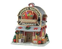 Lemax nathan&apos;s naturals market verlicht kersthuisje Harvest Crossing 2025 - thumbnail