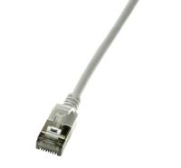 LogiLink CQ9072S RJ45 Netwerkkabel, patchkabel CAT 6A U/FTP 5.00 m Grijs Extreem dun, Vlambestendig, Flexibel, Folie afscherming, Halogeenvrij, Snagless, - thumbnail