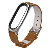 Mijobs top-nerf leder band voor Xiaomi mi band 3 & 4 polsbandjes Screwless magnetische armband Smart band vervangen accessoires host niet inbegrepen - thumbnail
