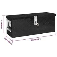 VidaXL Opbergbox 60x23,5x23 cm aluminium zwart - thumbnail