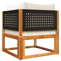 4-delige Loungeset met kussens massief acaciahout - thumbnail