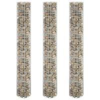 Gabion plantenbakken 3 st rond verhoogd 30x200 cm staal - thumbnail