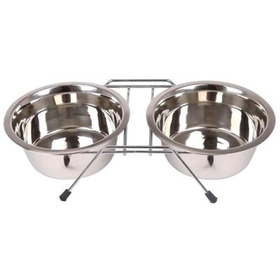 Nobleza Hondenvoerbak met standaard - Dubbel - RVS - Maat XL
