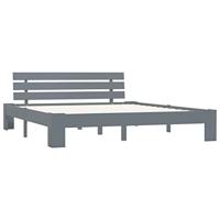 Bedframe massief grenenhout grijs 160x200 cm - thumbnail