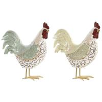 Decoratieve figuren Home ESPRIT Groen Haan (2 Stuks) - thumbnail