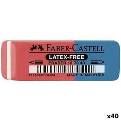 Gom Faber-Castell Blauw Rood (40 Stuks) Gom Faber-Castell Blauw Rood (40 Stuks)