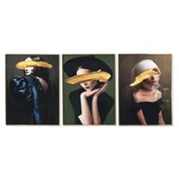 Schilderij DKD Home Decor Vrouw 60 x 3 x 80 cm Modern (3 Onderdelen) - thumbnail