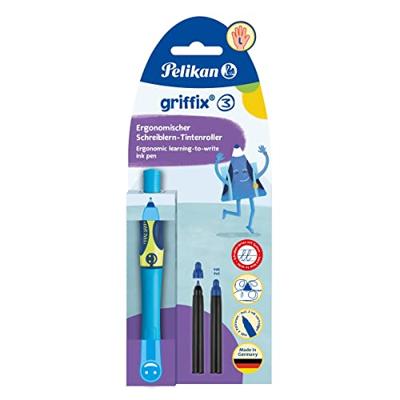 Pelikan Griffix roller, op blister, voor linkshandigen, blauw - groen Pelikan Griffix roller, op blister, voor linkshandigen, blauw - groen
