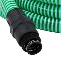 VidaXL Zuigslang met pvc koppelingen 1,1&apos;&apos; 7 m pvc groen - thumbnail