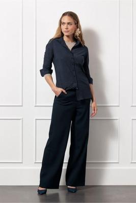 Poppy denim blouse - dark blue/black - 13068