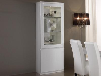 Vitrinekast ROMEO 2 deuren hoogglans wit met verlichting