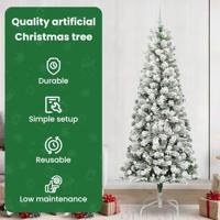 VidaXL Kunstmatige inklapbare kerstboom groen en wit 240 cm - thumbnail