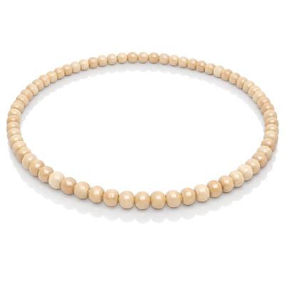 Beige houten kralen ketting 90cm Beige houten kralen ketting 90cm