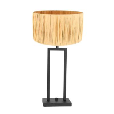 Steinhauer TafellampStang zwart met strokleurige kap - 3704ZW