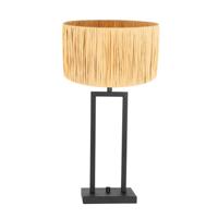 Steinhauer TafellampStang zwart met strokleurige kap - 3704ZW - thumbnail