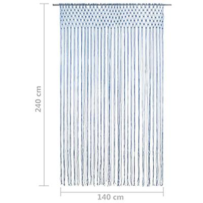 VidaXL Gordijn macramé 140x240 cm katoen blauw