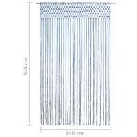 VidaXL Gordijn macramé 140x240 cm katoen blauw - thumbnail