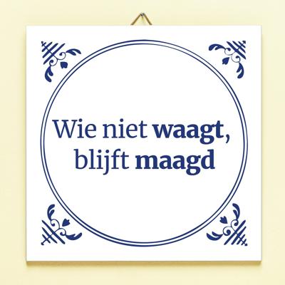 Tegeltje Wie niet waagt