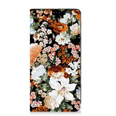 Smart Cover voor Samsung Galaxy A05 Dark Flowers Smart Cover voor Samsung Galaxy A05 Dark Flowers