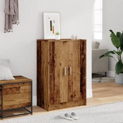 VidaXL Schoenenkast 60x35x92 cm bewerkt hout oud houtkleurig VidaXL Schoenenkast 60x35x92 cm bewerkt hout oud houtkleurig