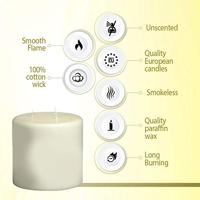 Bolsius stompkaars mammoet 15x15 cm ivoor - thumbnail