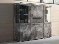 Dressoir INDIRA 4 deuren 1 lade kleurrijke leisteen - thumbnail