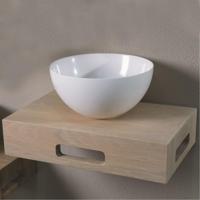 Mineraal Steen Fonteinset Met Opzetkom 40x25x9 cm Glans Wit Luca Sanitair - thumbnail