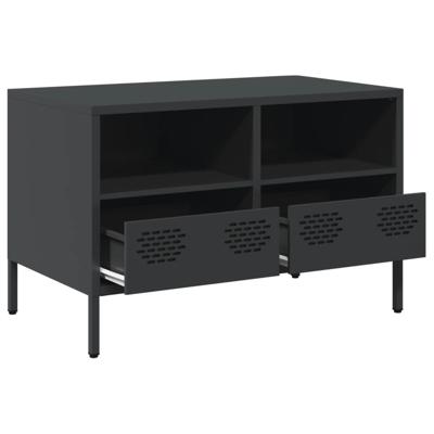 Tv-meubel 202x39x43,5 cm koudgewalst staal zwart