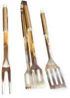 Set bbq accessoires 3 stuks vork spatel tang - thumbnail