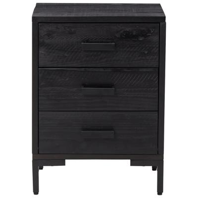 Nachtkastjes 2 st 40x30x55 cm massief grenenhout zwart
