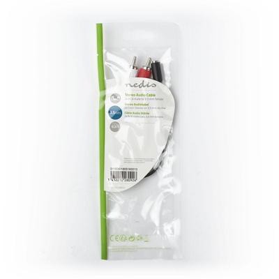 Stereo-Audiokabel | 2x RCA Male - 3,5 mm Female | 0,2 m | Zwart