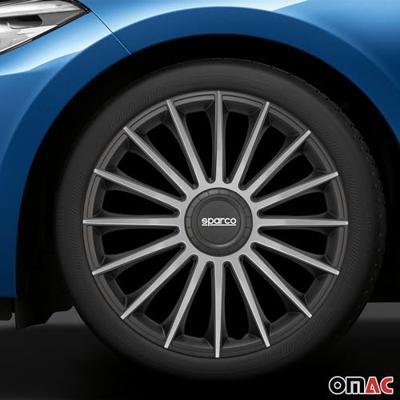 4-Delige Sparco Wieldoppenset Treviso 16-inch zwart/zilver SP1693BKSV