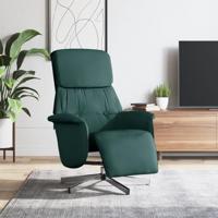 Fauteuil verstelbaar met voetensteun stof donkergroen - thumbnail