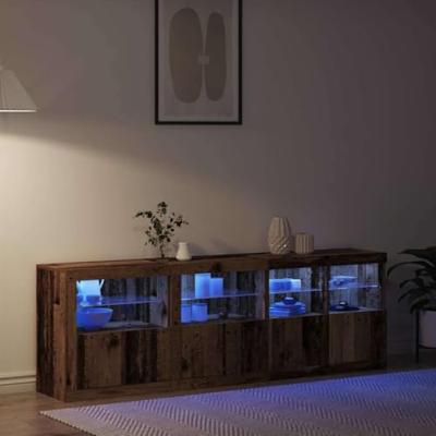 Dressoir Oud hout 202 x 37 x 67 cm Bewerkt hout