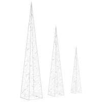 VidaXL Lichtkegelset decoratief led 30/45/60 cm acryl koudwit - thumbnail