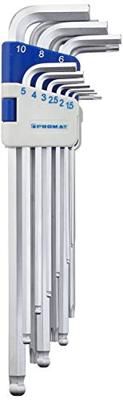 Promat/Tecwerk Haakse schroevendraaierset | 18-delig kunststof houder | SW 1,5 - 10 mm - T10 - T50 | lang universeel S2-staal - 4000825118 - thumbnail
