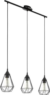 Eglo Vintage eettafel hanglampTarbes 3-lichts zwart - 94189