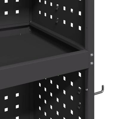 Gereedschapswagen Zwart 65 x 35 x 111 cm Poedergecoat staal Gereedschapswagen Zwart 65 x 35 x 111 cm Poedergecoat staal