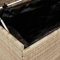 Tuinbox met wielen 160x55x75 cm poly rattan beige - thumbnail