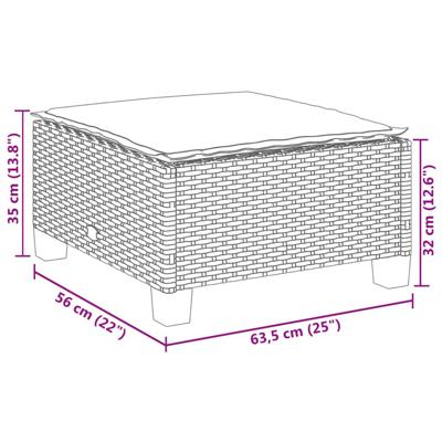 6-delige Loungeset met kussens poly rattan zwart