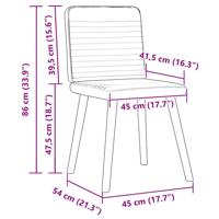 Eetkamerstoelen 4 st stof wijnrood - thumbnail