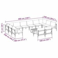 Tuinbankenset met kussen 13 pcs Zwart Staal - thumbnail