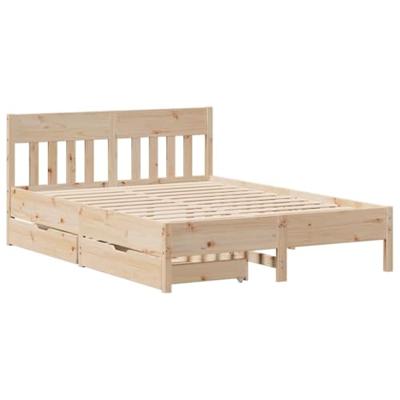 Bedframe zonder matras massief grenenhout 150x200 cm