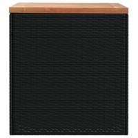 Tuinbox 110x50x54 cm poly rattan en acaciahout zwart - thumbnail