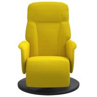 Fauteuil met voetensteun verstelbaar fluweel geel - thumbnail