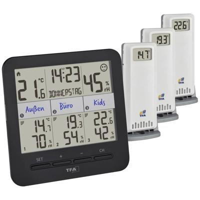 TFA Dostmann KLIMA@HOME 2 30.3075.01 Draadloze thermo- en hygrometer Zwart