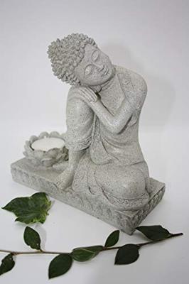 Boeddha met Kaarshouder Steengrijs (17,5 cm) Boeddha met Kaarshouder Steengrijs (17,5 cm)